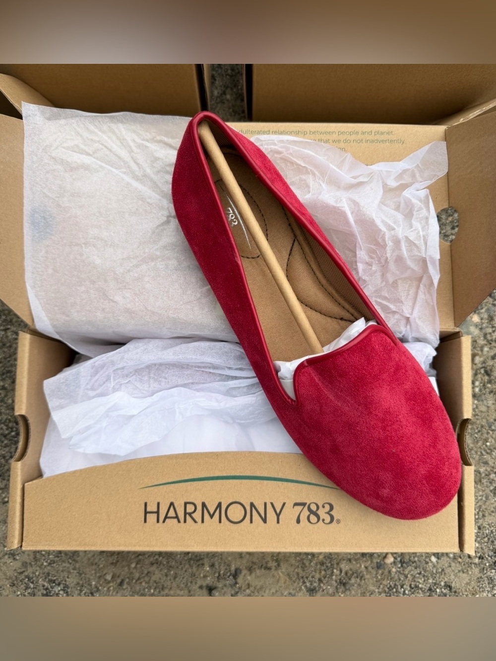 Harmony 783 grounding shoes red suede  leather loafers size 8 NEW - Picture 2 of 8